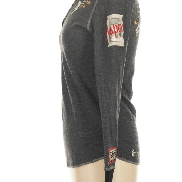 Alp-n-Rock Aspen 'Blue Sky Forever' Henley Small Gray Embroidered RARE HTF** - Picture 12 of 14